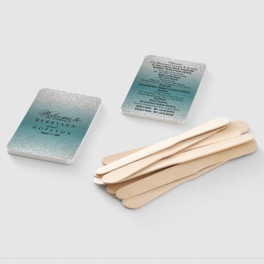 Glitzer aquamarin und Silver - Programm Fächer (Non-assembled)