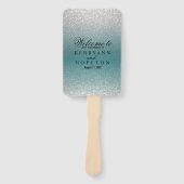 Glitzer aquamarin und Silver - Programm Fächer (Vorderseite)