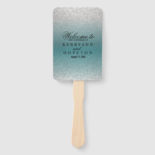 Glitzer aquamarin und Silver - Programm Fächer (Vorderseite)