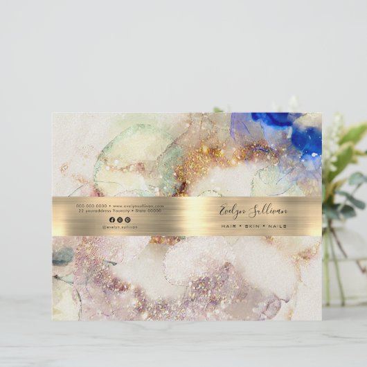 Glitzer Aquarell Imitate Menü-Broschüre (Stehend Vorderseite)