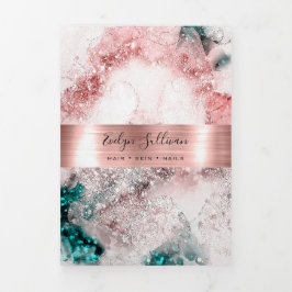 Glitzer Aquarell Rose Golden Fox Broschüre