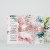 Glitzer Aquarell Rose Goldfolie Broschüre (Stehend Vorderseite)