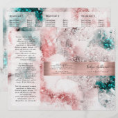 Glitzer Aquarell Rose Goldfolie Broschüre (Vorne/Hinten)