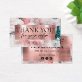 Glitzer Aquarell Rose Goldfolie Discount-Karte (Schreibtisch)