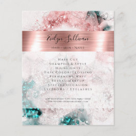 Glitzer Aquarell Rose Goldfolie Flyer