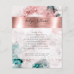 Glitzer Aquarell Rose Goldfolie Flyer