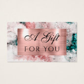 Glitzer Aquarell Rose Goldfolie Geschenkkarte (Vorderseite)