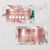 Glitzer Aquarell Rose Goldfolie-Loyalkarte Visitenkarte (Vorne/Hinten)