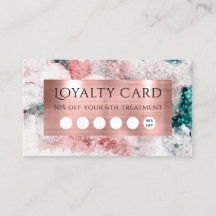 Glitzer Aquarell Rose Goldfolie-Loyalkarte