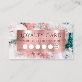 Glitzer Aquarell Rose Goldfolie-Loyalkarte Visitenkarte