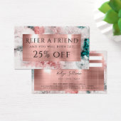 Glitzer Aquarell Rose Goldfolie-Referenzkarte (Schreibtisch)