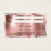 Glitzer Aquarell Rose Goldfolie Terminkarte (Rückseite)