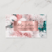 Glitzer Aquarell Rose Goldfolie Visitenkarte (Vorderseite)