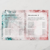 Glitzer Aquarell Rose Goldfolie zweifach Broschüre (Rückseite)