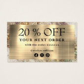 Glitzer Aquarell- und Foliendiskontkarte (Rückseite)