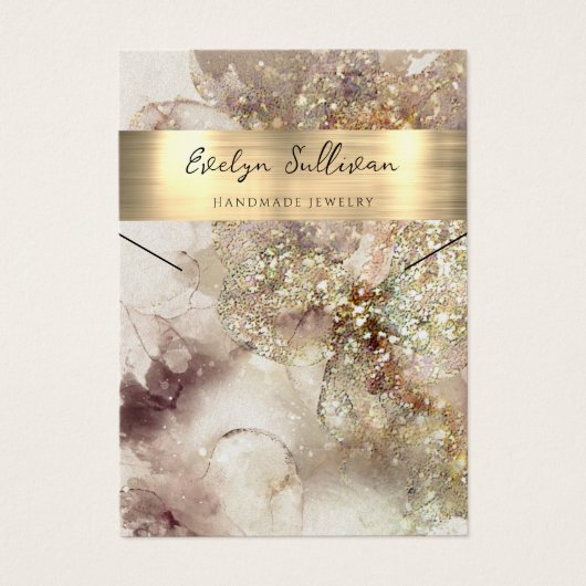 Glitzer Aquarell- und Folienhalskarte (Vorderseite)