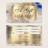 Glitzer Aquarell und Gold Foil Geschenkkarte (Vorne & Hinten)