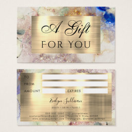 Glitzer Aquarell und Gold Foil Geschenkkarte
