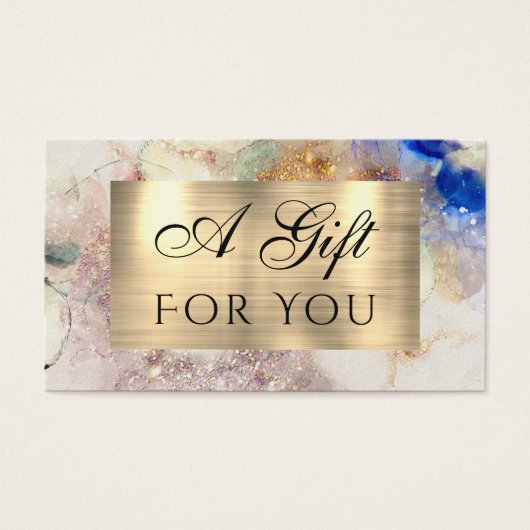 Glitzer Aquarell und Gold Foil Geschenkkarte (Vorderseite)