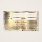 Glitzer Aquarell und Gold Foil Geschenkkarte (Rückseite)