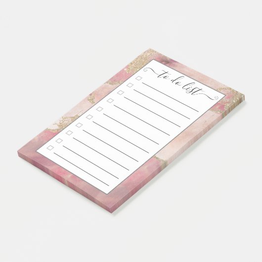 Glitzer Aquarell wasombre to do list" Post-it Klebezettel (angewinkelt)