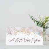 Glitzer Aquarellfarben-Geschenkgutschein (Stehend Vorderseite)