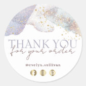 Glitzer Aquarellformen dank Aufkleber (Vorderseite)