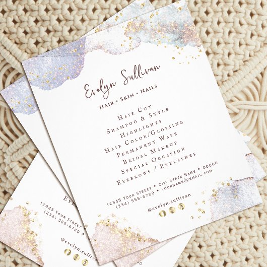 Glitzer Aquarellformen Flyer