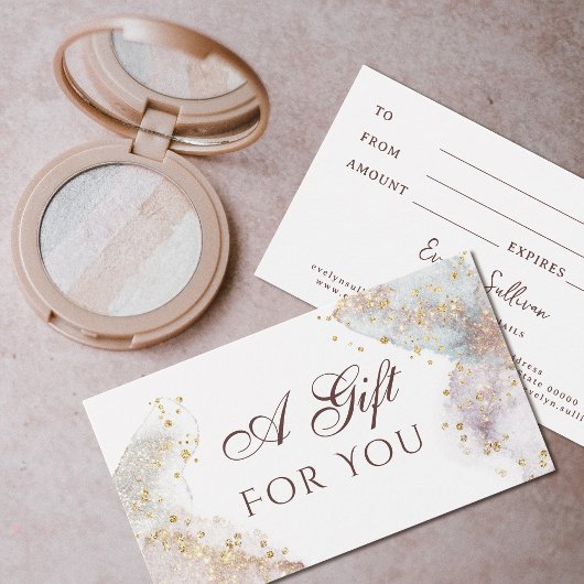 Glitzer Aquarellformen Geschenkkarte