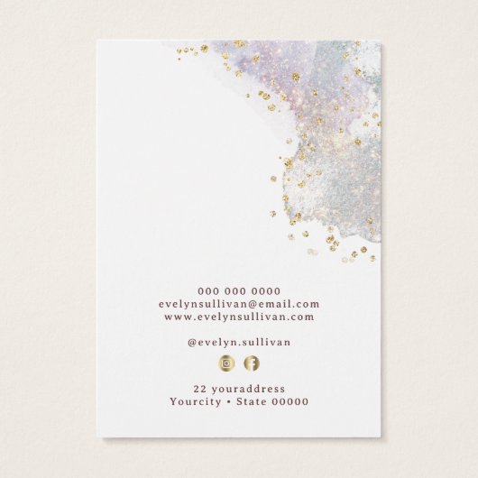 Glitzer Aquarellformen Halskette-Display-Karte (Rückseite)