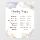 Glitzer Aquarellformen Öffnungszeiten Fensteraufkleber (Blatt)