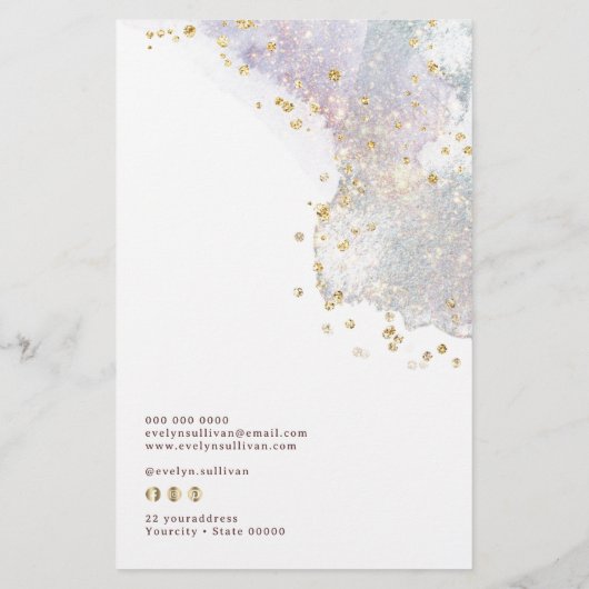 Glitzer Aquarellformen Preisliste Flyer (Hinten)