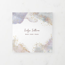 Glitzer Aquarellformen Trifold Broschüre