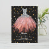 Glitzer Aquarellkleider Einladung (Stehend Vorderseite)