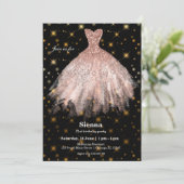 Glitzer Aquarellkleider Einladung (Stehend Vorderseite)