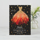 Glitzer Aquarellkleider Einladung (Stehend Vorderseite)