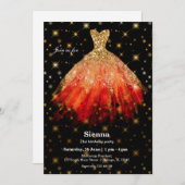 Glitzer Aquarellkleider Einladung (Vorne/Hinten)