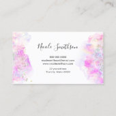 Glitzer Aquarellopal Visitenkarte (Rückseite)