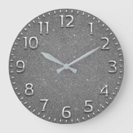 Glitzer Arabic Number Metal Wine Gray Silver Lux Große Wanduhr