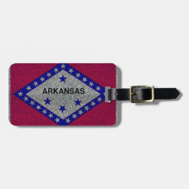 Glitzer Arkansas Flag individuell anpassbare Gepäc Gepäckanhänger