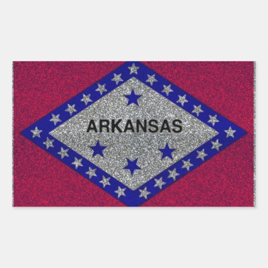 Glitzer Arkansas Rechteck Aufkleber (Vorderseite)