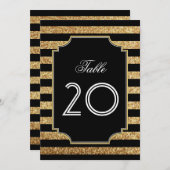 Glitzer Art Deco Tischnummern der 1920er Jahre (Vorne/Hinten)