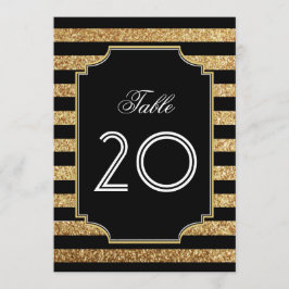 Glitzer Art Deco Tischnummern der 1920er Jahre