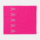 Glitzer-Art-Rosa-Band-Bewusstseins-Fuchsie Fleecedecke (Vorderseite (Horizontal))