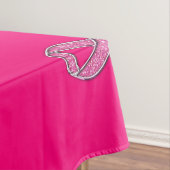 Glitzer-Art-Rosa-Band-Bewusstseins-Fuchsie Tischdecke (Beispiel)