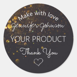 Glitzer auf dem Schwarz-Klassik-Rundaufkleber Runder Aufkleber