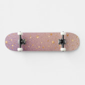 Glitzer auf Rose Gold und Lila Foil Textur Skateboard (Horizontal)