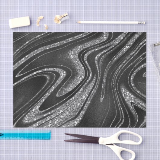 Glitzer auf schwarz schimmernd seidenpapier (Handwerk)