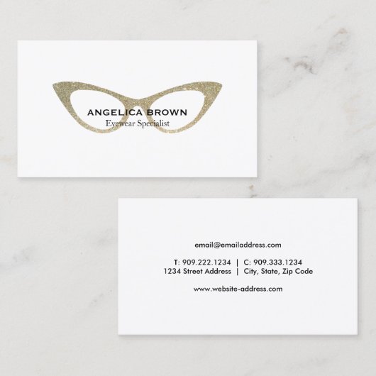 Glitzer-Augen-Glas-Geschäfts-Karte Visitenkarte (Vorne/Hinten)