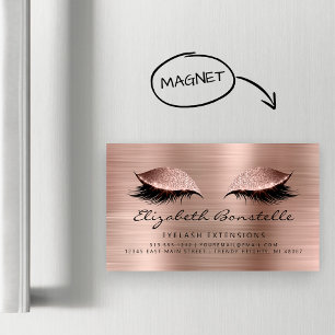 Glitzer Augen Metallische Ästhetikerin Rose Gold S Magnetische Visitenkarte